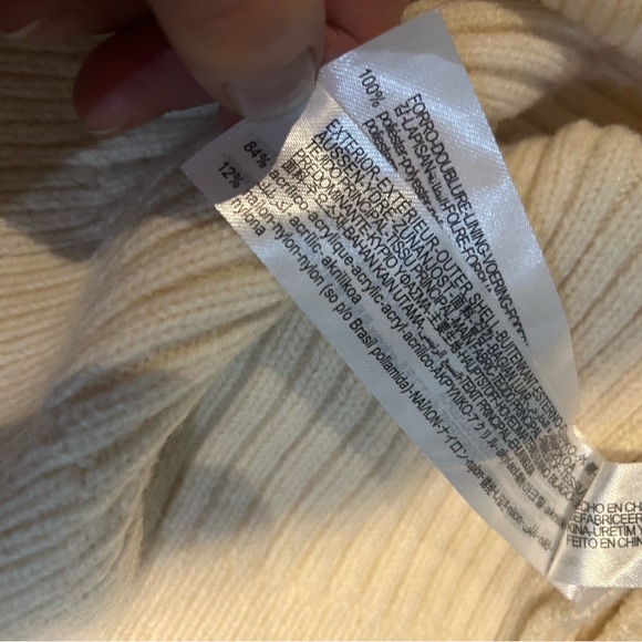 Zara Cream Ribbed Jacket with Blue Fur Collar - Picture 6 of 8